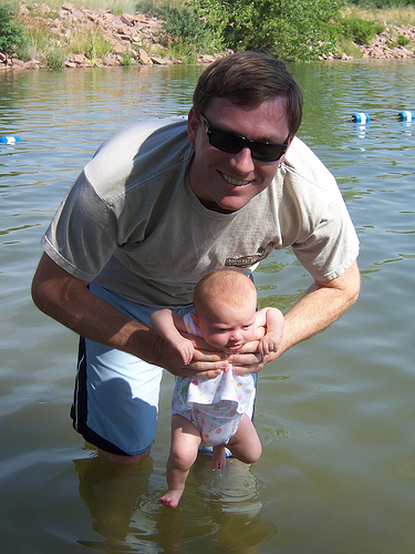 touching the water ... brrr