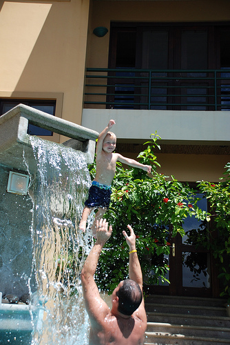 up and down in the fountain