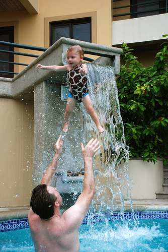 up and down in the fountain